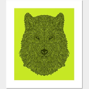 WOLF HEAD LINE ART Posters and Art